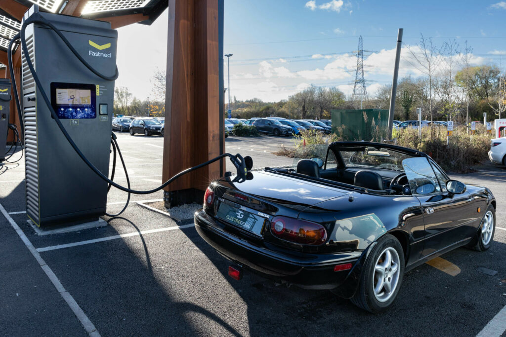  Electrogenic’s Drop-In Mazda MX-5 EV Conversion Weighs Less Than A 2025 Miata RF