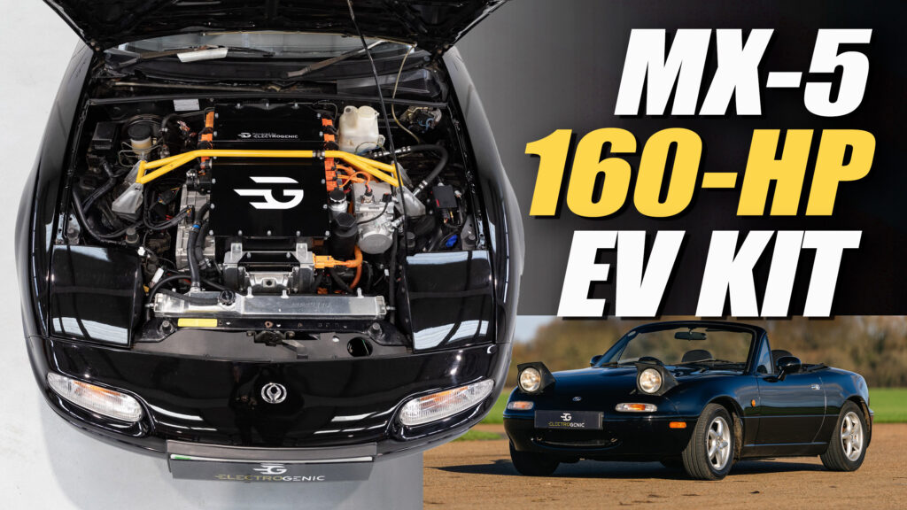  Electrogenic’s Drop-In Mazda MX-5 EV Conversion Weighs Less Than A 2025 Miata RF